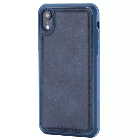 Magnetisch Blauw Leren Hoesje iPhone XR - Blauw