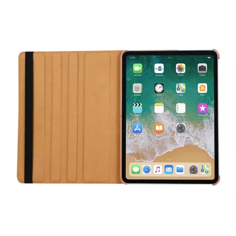 Wereldkaart Opdruk Lederen geschikt voor iPad Pro 11-inch 2018 Case Hoes Draaibaar Standaard - Bruin