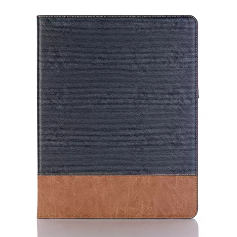 Fabric Ribbel Textuur Lederen iPad Pro 12.9-inch (2018 2020 2021 2022) Case Hoes Wallet Portemonnee - Blauw Bruin