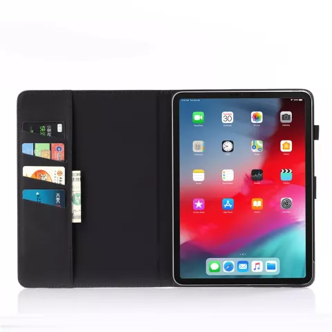 Retro Style Lederen iPad Pro 12.9-inch 2018 Wallet Case Hoes Portemonnee - Zwart