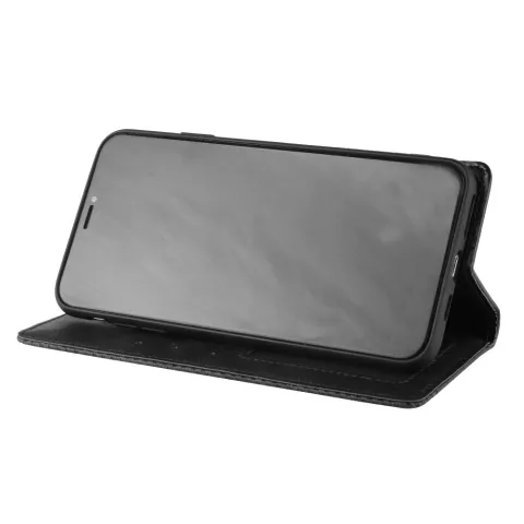 Vintage Wallet Stijl Kunstleer leder Cover Case geschikt voor iPhone XS Max hoesje - Zwart