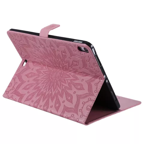 Zonnebloem Lederen iPad Pro 11-inch 2018 Case Hoes Wallet - Roze