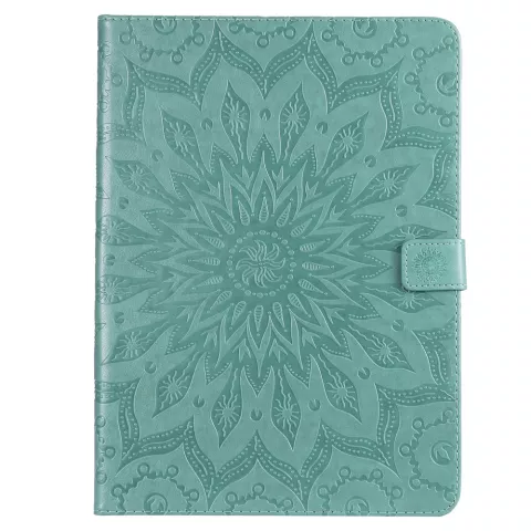 Zonnebloem Lederen geschikt voor iPad Pro 11-inch 2018 Case Hoes Wallet - Groen