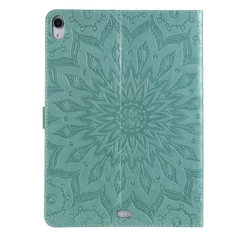 Zonnebloem Lederen geschikt voor iPad Pro 11-inch 2018 Case Hoes Wallet - Groen