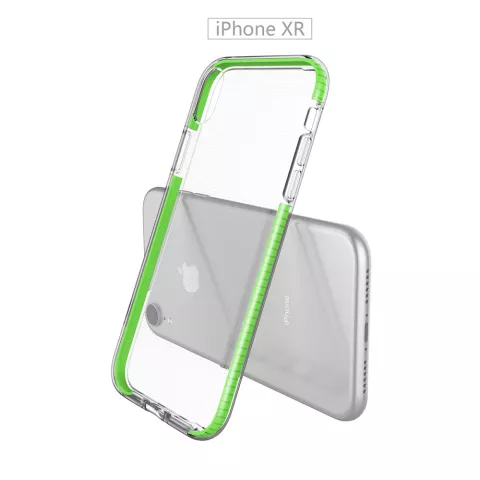 Beschermend gekleurde rand hoesje iPhone XR Case TPE TPU back cover - Green