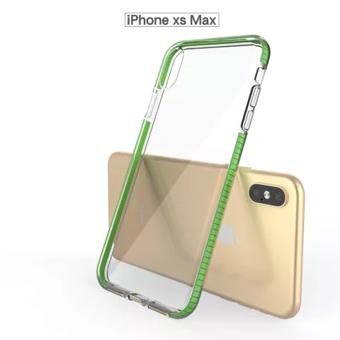 Beschermend gekleurde rand hoesje iPhone XS Max Case TPE TPU back cover - Green