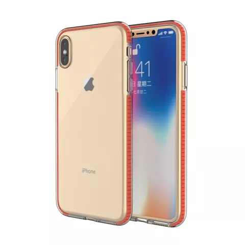 Beschermend gekleurde rand hoesje iPhone XS Max Case TPE TPU back cover - Oranje