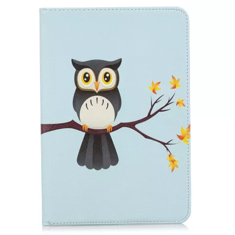 Uil flipcase leder klaphoes standaard iPad mini 4 5 - Lichtblauw