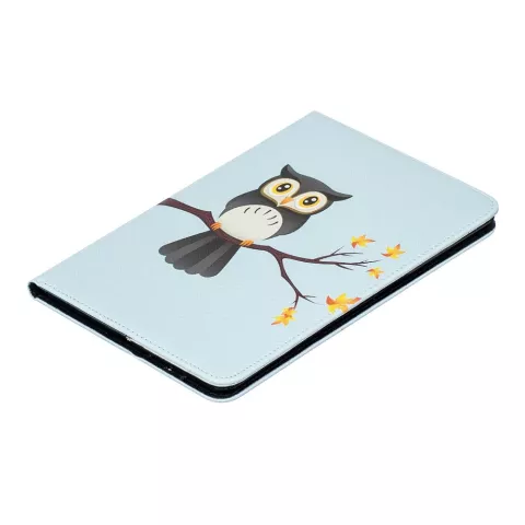 Uil flipcase leder klaphoes standaard iPad mini 4 5 - Lichtblauw