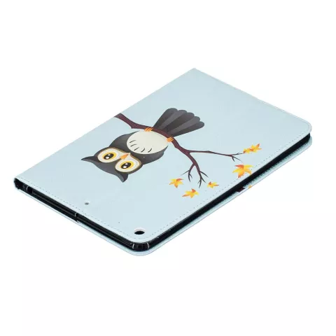 Uil flipcase leder klaphoes standaard iPad mini 4 5 - Lichtblauw