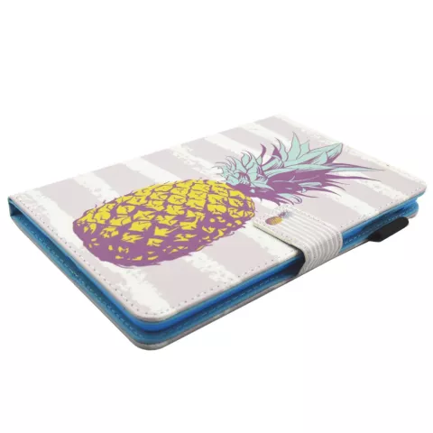 Ananas pineapple flipcase leder klaphoes iPad mini 1 2 3 4 5 - Lichtroze Wit