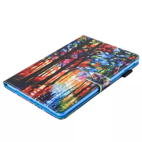 Bos artistiek schilderij leder flipcase beschermhoes iPad mini 1 2 3 4 5 - Kleurrijk