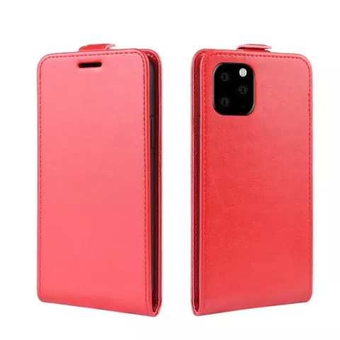 Verticale Flip kunstleer wallet hoesje iPhone 11 Pro Max case - Rood