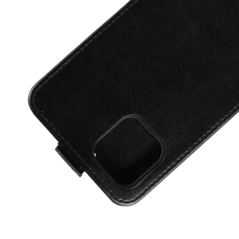 Verticale Flip kunstleer wallet hoesje iPhone 11 Pro Max case - Zwart