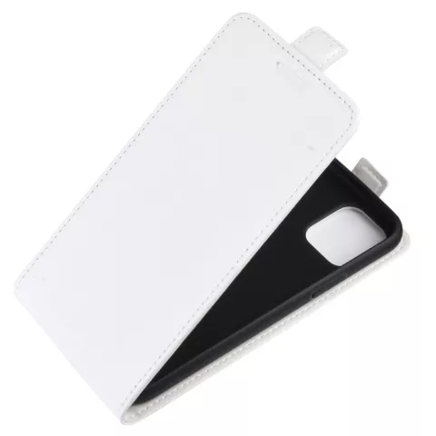 Verticale Flip kunstleer wallet hoesje iPhone 11 Pro Max case - Wit