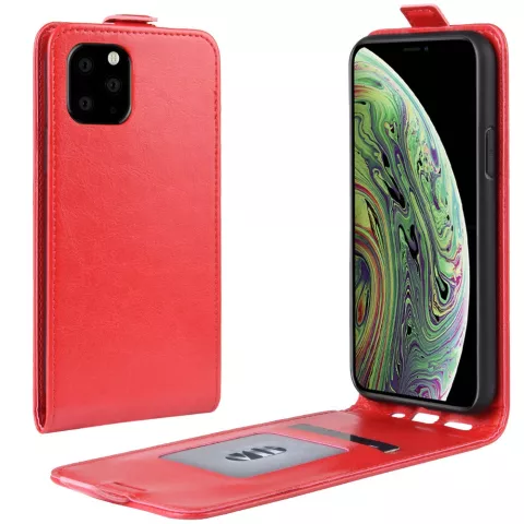 Verticale Flip kunstleer wallet hoesje iPhone 11 Pro case - Rood