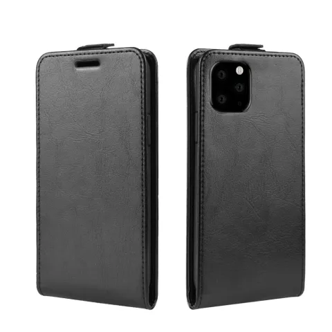 Verticale Flip kunstleer wallet hoesje iPhone 11 Pro case - Zwart
