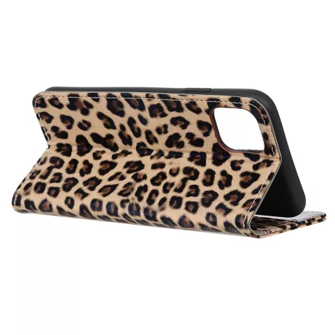 Luipaard hoesje panter wallet bookcase iPhone 11 Pro - Bruin