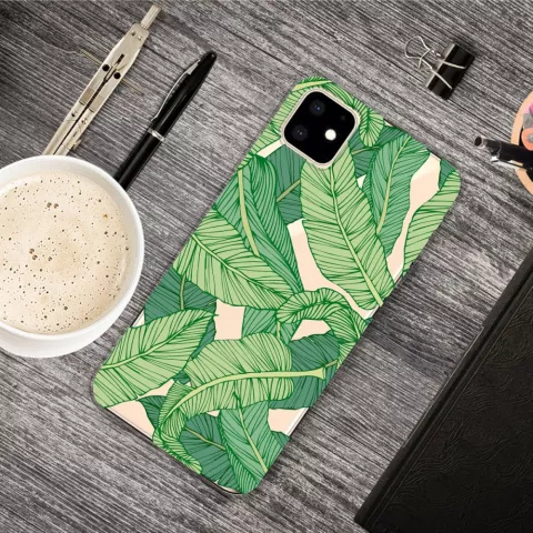 Natuur Groen Bladeren Bananenplant Jungle Hoesje iPhone 11 TPU case - Doorzichtig