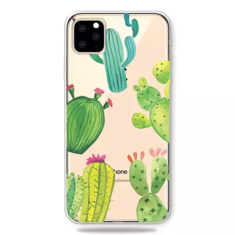 Vrolijk Flexibel Cactus Hoesje iPhone 11 Pro TPU case - Doorzichtig