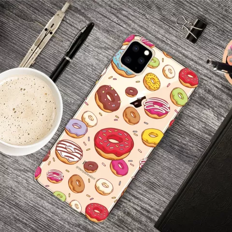 Vrolijk Flexibel Donuts Hoesje iPhone 11 Pro TPU case - Doorzichtig