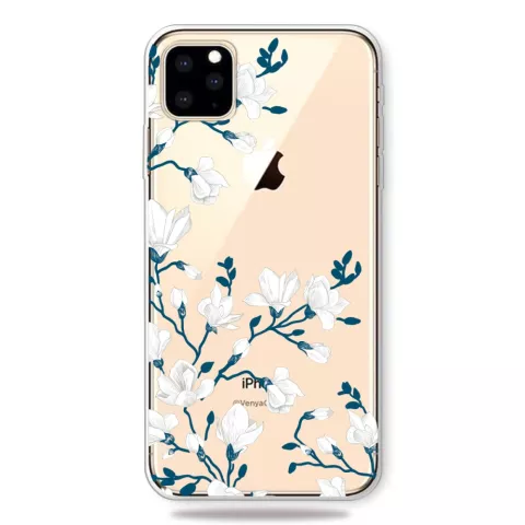 Bloemen wit hoesje TPU bloesem iPhone 11 Pro - Doorzichtig