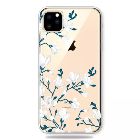 Bloemen wit hoesje TPU bloesem iPhone 11 Pro Max - Doorzichtig