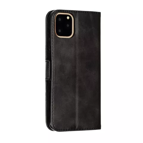 Leren Wallet Bookcase hoesje portemonnee iPhone 11 Pro Max - Zwart