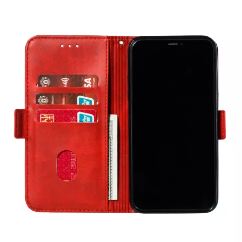 Leren Wallet Bookcase hoesje portemonnee iPhone 11 Pro Max - Rood