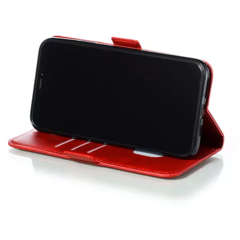 Leren Wallet Bookcase hoesje portemonnee iPhone 11 Pro Max - Rood