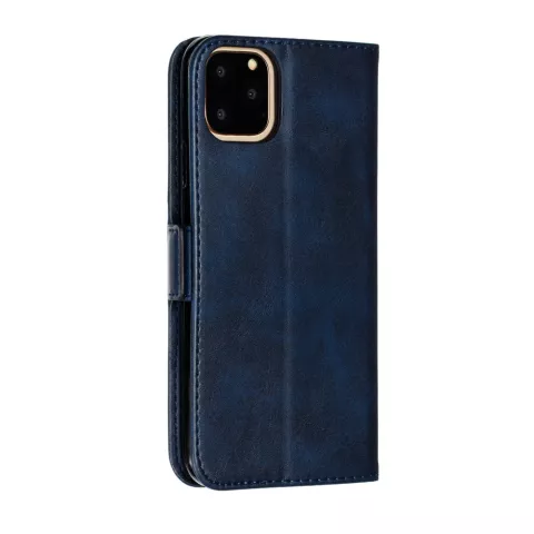 Leren Wallet Bookcase hoesje portemonnee iPhone 11 Pro Max - Blauw