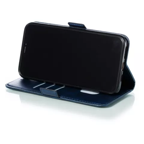 Leren Wallet Bookcase hoesje portemonnee iPhone 11 Pro Max - Blauw