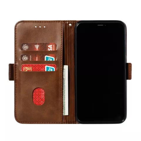 Leren Wallet Bookcase hoesje portemonnee iPhone 11 Pro Max - Bruin