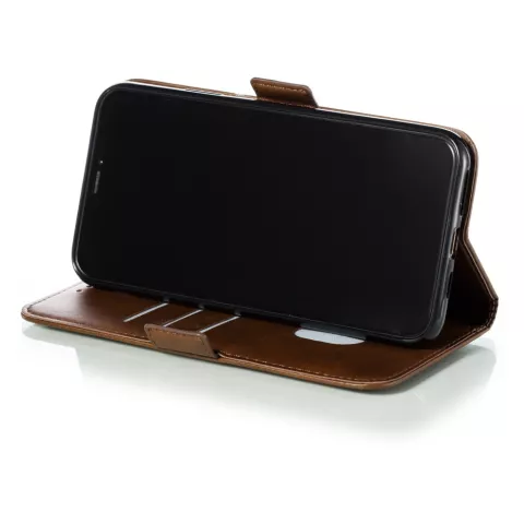 Leren Wallet Bookcase hoesje portemonnee iPhone 11 Pro Max - Bruin