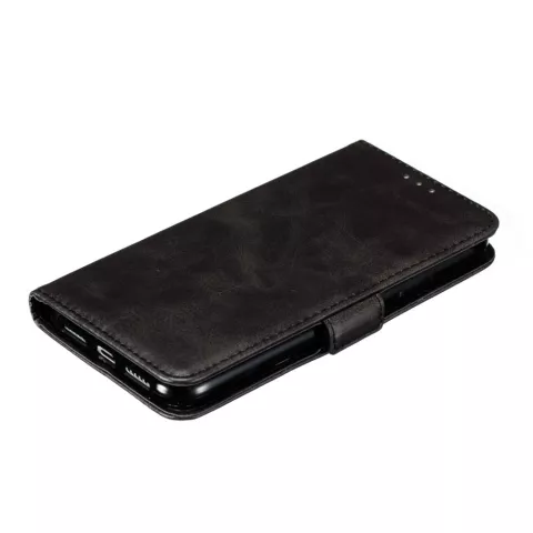 Leren Wallet Bookcase hoesje portemonnee iPhone 11 - Zwart