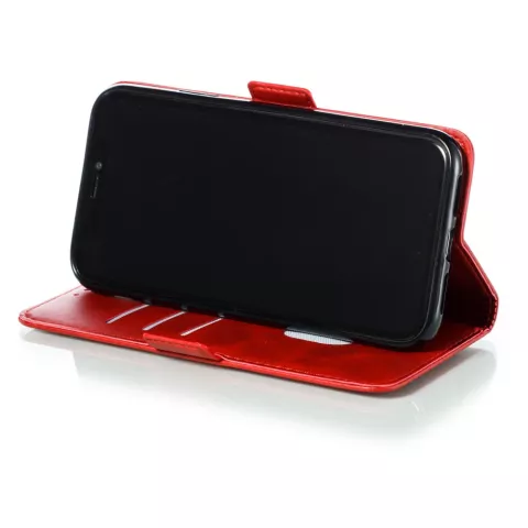 Leren Wallet Bookcase hoesje portemonnee iPhone 11 - Rood