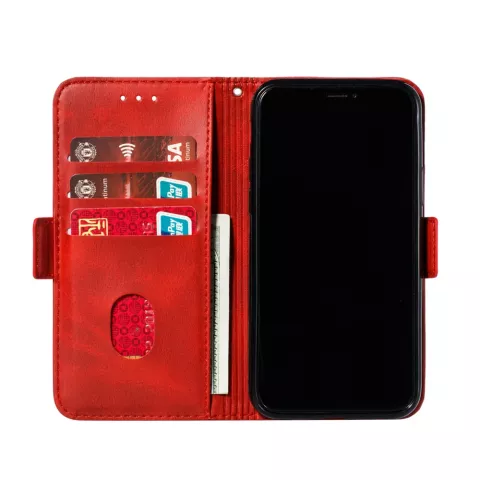 Leren Wallet Bookcase hoesje portemonnee iPhone 11 Pro - Rood