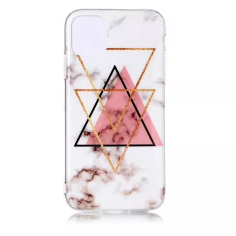 Marmer Patroon Driehoek Goud Roze Zwart Figuur Creatief iPhone 11 TPU case