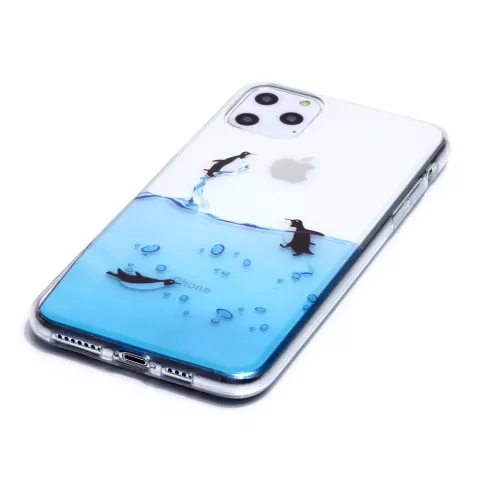 Pinguin hoesje TPU case iPhone 11 Pro Max - Transparant