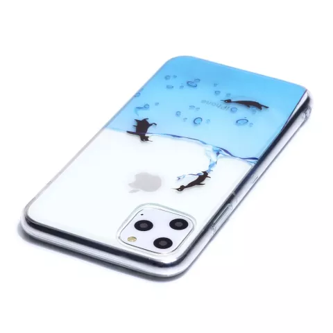 Pinguin hoesje TPU case iPhone 11 Pro Max - Transparant