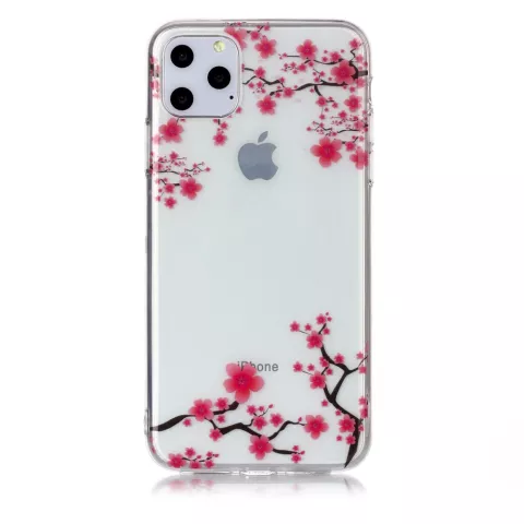 Bloemen Roze Takken Natuur Hoesje Case TPU geschikt voor iPhone 11 Pro Max- Transparant