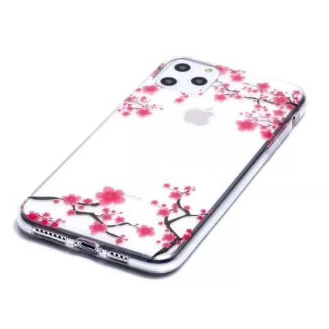 Bloemen Roze Takken Natuur Hoesje Case TPU geschikt voor iPhone 11 Pro Max- Transparant