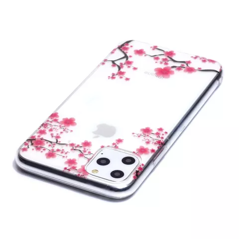 Bloemen Roze Takken Natuur Hoesje Case TPU geschikt voor iPhone 11 Pro Max- Transparant