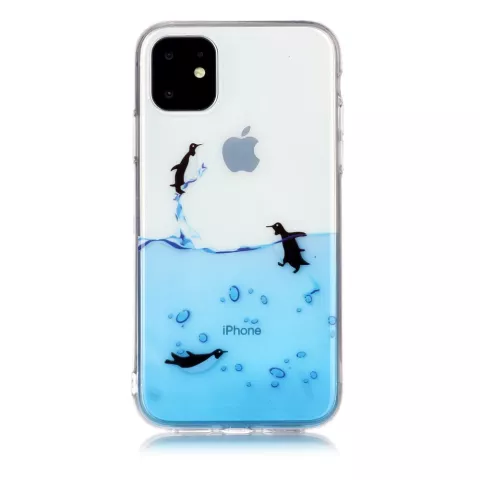 Pinguin hoesje TPU case iPhone 11 - Transparant