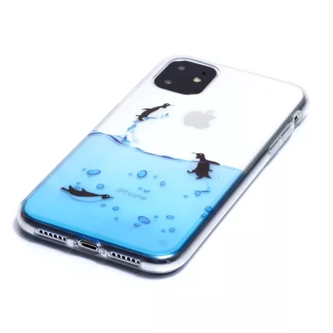 Pinguin hoesje TPU case iPhone 11 - Transparant