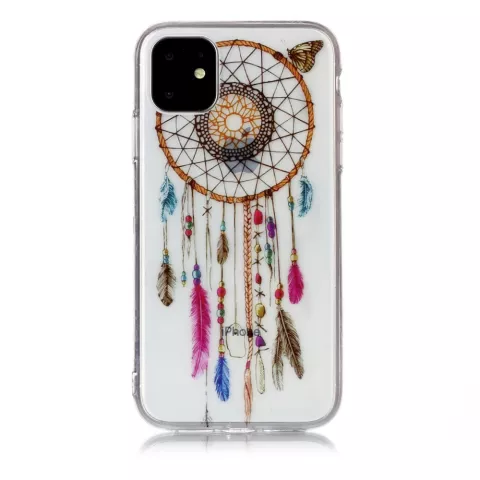 Dromenvanger Mandala Web Kraaltjes Kleur Spiritueel Hoesje Case TPU iPhone 11 - Transparant