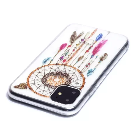 Dromenvanger Mandala Web Kraaltjes Kleur Spiritueel Hoesje Case TPU iPhone 11 - Transparant