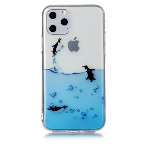 Pinguin hoesje TPU case geschikt voor iPhone 11 Pro - Transparant