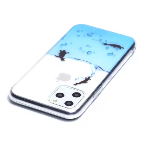 Pinguin hoesje TPU case geschikt voor iPhone 11 Pro - Transparant
