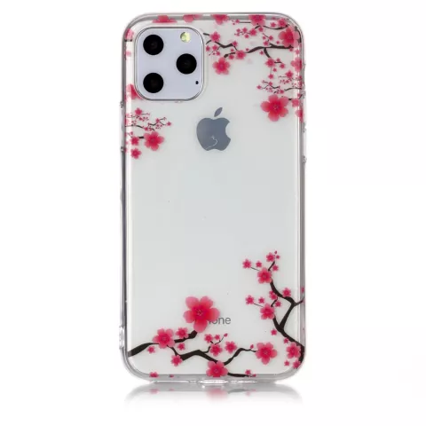 Bloemen Roze Takken Natuur Hoesje Case TPU iPhone 11 Pro - Transparant